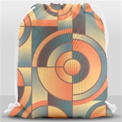 Background Abstract Orange Blue Drawstring Bag (large) by Nexatart
