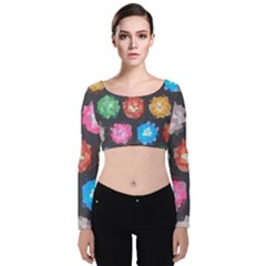Background Colorful Abstract Velvet Crop Top by Nexatart