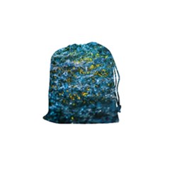 Water Color Yellow Drawstring Pouches (small)  by FunnyCow