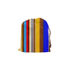 Colorful Stripes Drawstring Pouches (small)  by FunnyCow