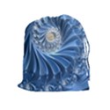 Blue Fractal Abstract Spiral Drawstring Pouches (Extra Large) View1
