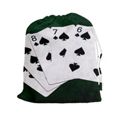 Poker Hands Straight Flush Spades Drawstring Pouches (xxl) by FunnyCow
