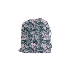 Floral Collage Pattern Drawstring Pouches (small)  by dflcprints