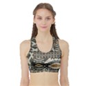 Fabric Textile Abstract Pattern Sports Bra with Border View1