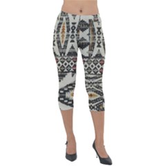 Fabric Textile Abstract Pattern Lightweight Velour Capri Leggings  by Nexatart