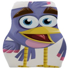 Bird Violet Beak Feather Fun Car Seat Velour Cushion  by Sapixe