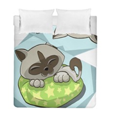 Kitten Kitty Cat Sleeping Sleep Duvet Cover Double Side (full/ Double Size) by Sapixe