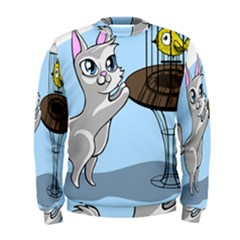 Cat Bird Cage Hunt Hunting Pet Men s Sweatshirt by Sapixe
