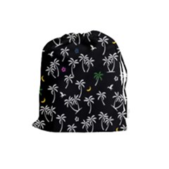 Tropical Pattern Drawstring Pouches (large)  by Valentinaart