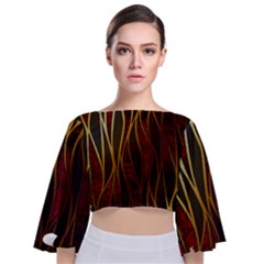 Snake In The Grass Red And Black Seamless Design Tie Back Butterfly Sleeve Chiffon Top by flipstylezfashionsLLC