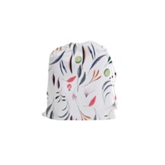 Watercolor Tablecloth Fabric Design Drawstring Pouches (small)  by Nexatart