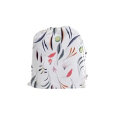 Watercolor Tablecloth Fabric Design Drawstring Pouches (medium)  by Nexatart