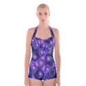 Abstract Pattern Fractal Wallpaper Boyleg Halter Swimsuit  View1