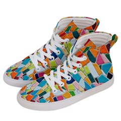 Mosaic Tiles Pattern Texture Men s Hi-top Skate Sneakers by Nexatart