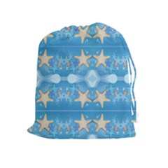Adorably Cute Beach Party Starfish Design Drawstring Pouches (extra Large) by flipstylezfashionsLLC