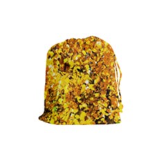Birch Tree Yellow Leaves Drawstring Pouches (medium)  by FunnyCow