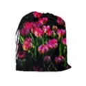 Pink Tulips Dark Background Drawstring Pouches (Extra Large) View2