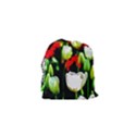 White And Red Sunlit Tulips Drawstring Pouches (XS)  View2