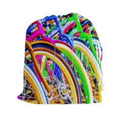 Colorful Bicycles In A Row Drawstring Pouches (xxl) by FunnyCow