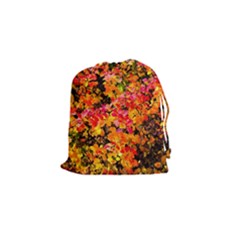 Orange, Yellow Cotoneaster Leaves In Autumn Drawstring Pouches (small)  by FunnyCow