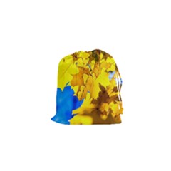 Yellow Maple Leaves Drawstring Pouches (xs)  by FunnyCow