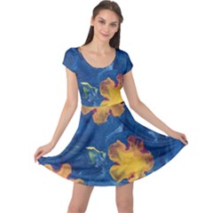 Dusk Flowers Cap Sleeve Dress by lwdstudio