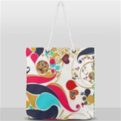 Retro Colorful Colors Splashes Full Print Rope Handle Tote (large) by flipstylezfashionsLLC