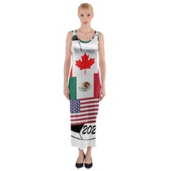 United Football Championship Hosting 2026 Soccer Ball Logo Canada Mexico Usa Fitted Maxi Dress by yoursparklingshop