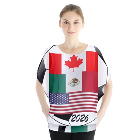 United Football Championship Hosting 2026 Soccer Ball Logo Canada Mexico Usa Blouse by yoursparklingshop