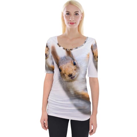 Curious Squirrel Wide Neckline Tee by FunnyCow