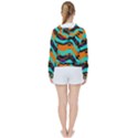Blue orange black waves                                        Women s Tie Up Sweat View2