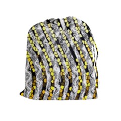 Bright Gold Black And White Waves Created By Flipstylez Designs Drawstring Pouches (extra Large) by flipstylezfashionsLLC