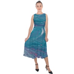 Drop Off Midi Tie-back Chiffon Dress by lwdstudio