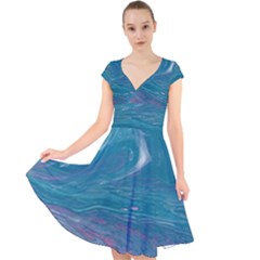 Drop Off Cap Sleeve Front Wrap Midi Dress by lwdstudio