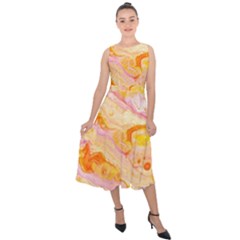 Sun Storm Midi Tie-back Chiffon Dress by lwdstudio