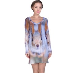 Squirrel Looks At You Long Sleeve Nightdress by FunnyCow