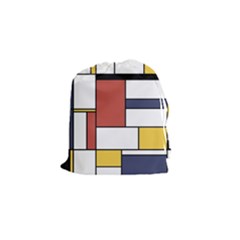 Neoplasticism Style Art Drawstring Pouches (small)  by FunnyCow