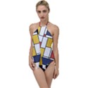 De Stijl Abstract Art Go with the Flow One Piece Swimsuit View1