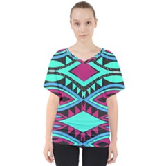 Ovals And Rhombus                                         V-neck Dolman Drape Top by LalyLauraFLM