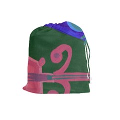 Pink Guitar Drawstring Pouches (large)  by snowwhitegirl