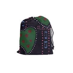 Christmas Hearts Drawstring Pouches (medium)  by snowwhitegirl