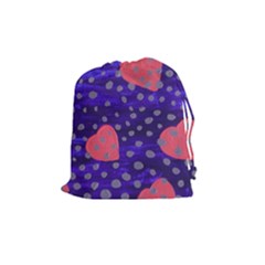 Underwater Pink Hearts Drawstring Pouches (medium)  by snowwhitegirl