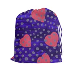 Underwater Pink Hearts Drawstring Pouches (xxl) by snowwhitegirl
