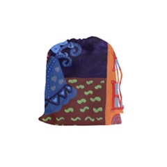 Jack In The Box Flower Drawstring Pouches (medium)  by snowwhitegirl
