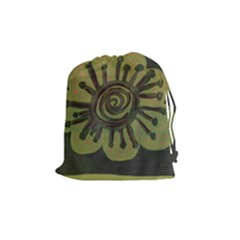 Flower Spitting Out Pink Pollen Drawstring Pouches (medium)  by snowwhitegirl