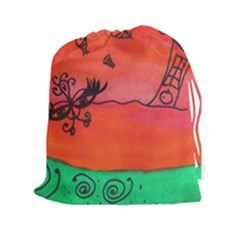 Flying Eyebird Drawstring Pouches (xxl) by snowwhitegirl