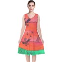 Flying Eyebird V-Neck Midi Sleeveless Dress  View1