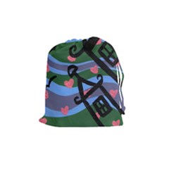 Two Houses Drawstring Pouches (medium)  by snowwhitegirl
