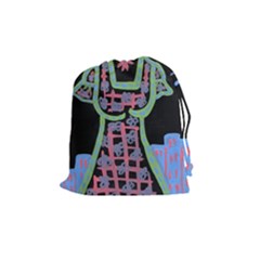 Seagulls Attacking Dress Drawstring Pouches (medium)  by snowwhitegirl