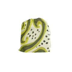 Yellow Swirls Drawstring Pouches (small)  by snowwhitegirl